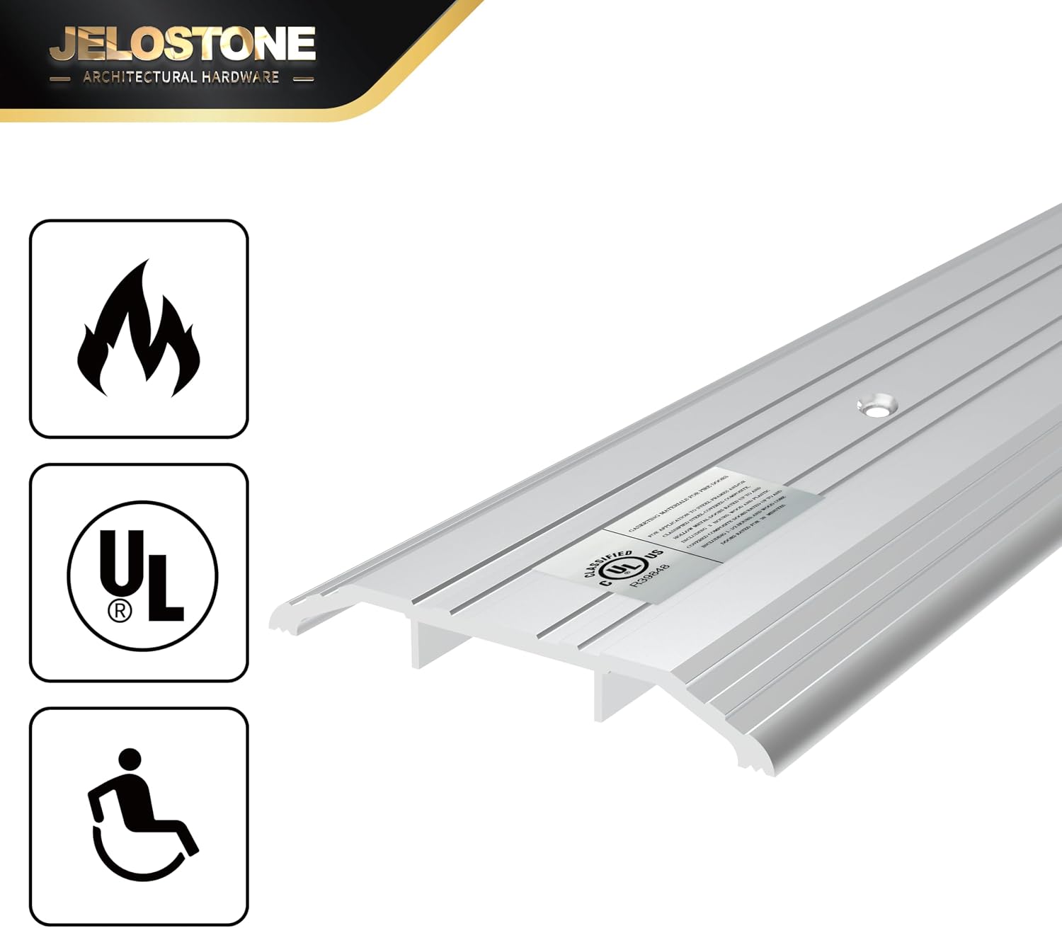 4''W x 1/2''H x 36''L - Commercial Aluminum Door Threshold (Mill Aluminum) - Door Saddle- ADA accessible Barrier Free- Fire Rated- Door Thresholds for Exterior Doors, B306A
