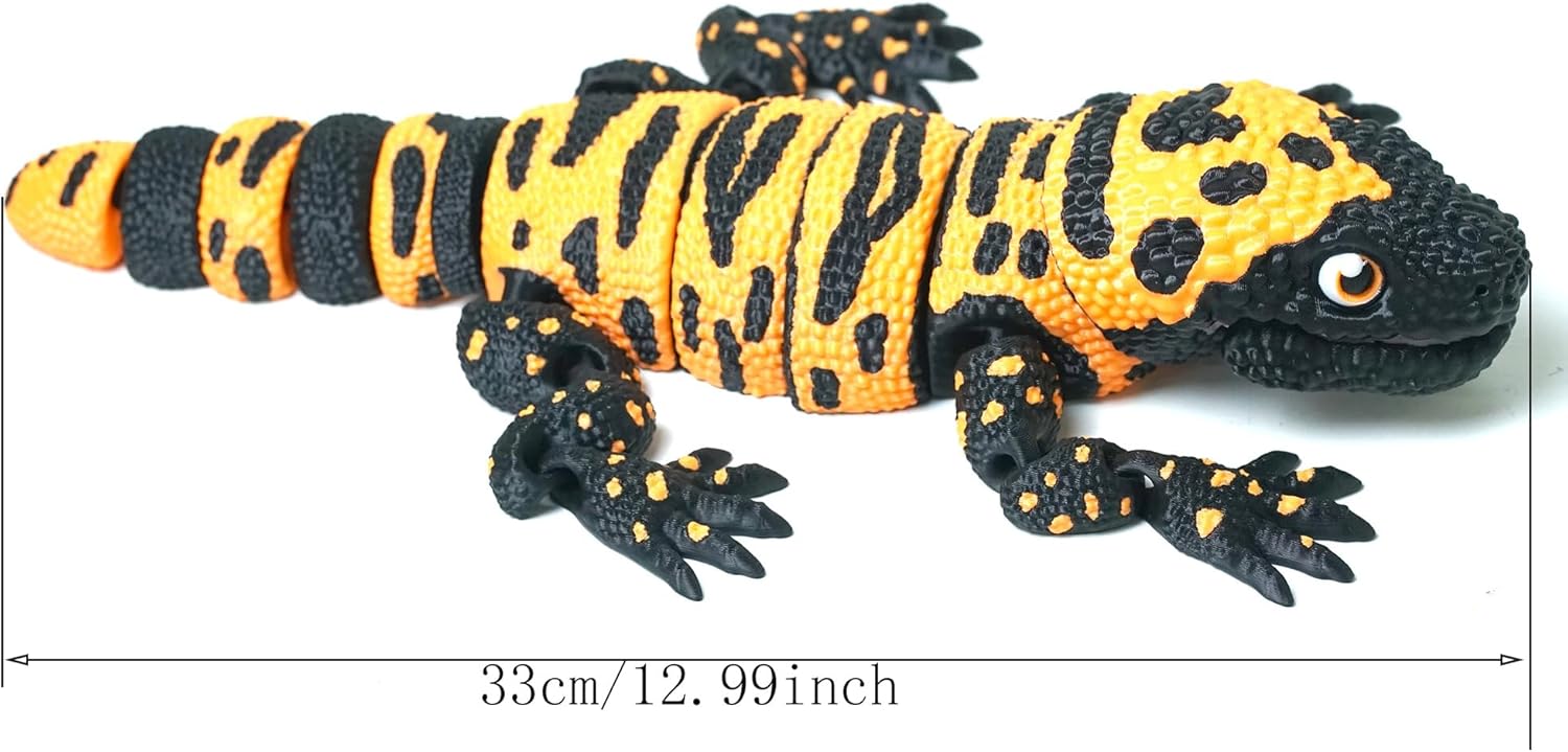 3D Printed Animal Lizard Fidget Toy,3-D Printing Creatures Articulated Stuff Cheap Things,Cool Gecko Dragon Prints Reptiles Action Figure Alligator Gifts Printer Little Live Pets,Home Office Decor