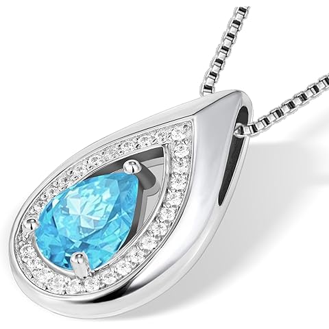 Birthstone925 Sterling Silver Necklace for Women Birthday Gifts for Women Mom Wife