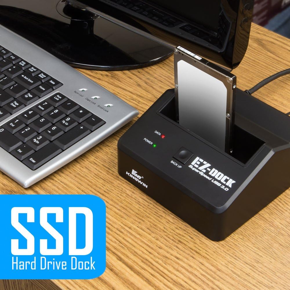Kingwin USB 3.0 Hard Drive Docking Station for 2.5” & 3.5” SATA HDD/SSD, Hot Swap, Tool-Free, UASP Support, 5Gbps High-Speed Transfer, PC Laptop Backup & Storage.