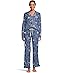 Karen Neuburger Blue Era Long Sleeve Girlfriend Pajama Set with Lace - Main View
