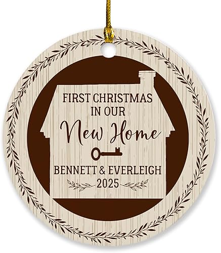 Adorno de nuestra primera Navidad en nuestro nuevo hogar, 1 Navidad personalizada en nuestro nuevo recuerdo del hogar 2024, recuerdo de inauguración