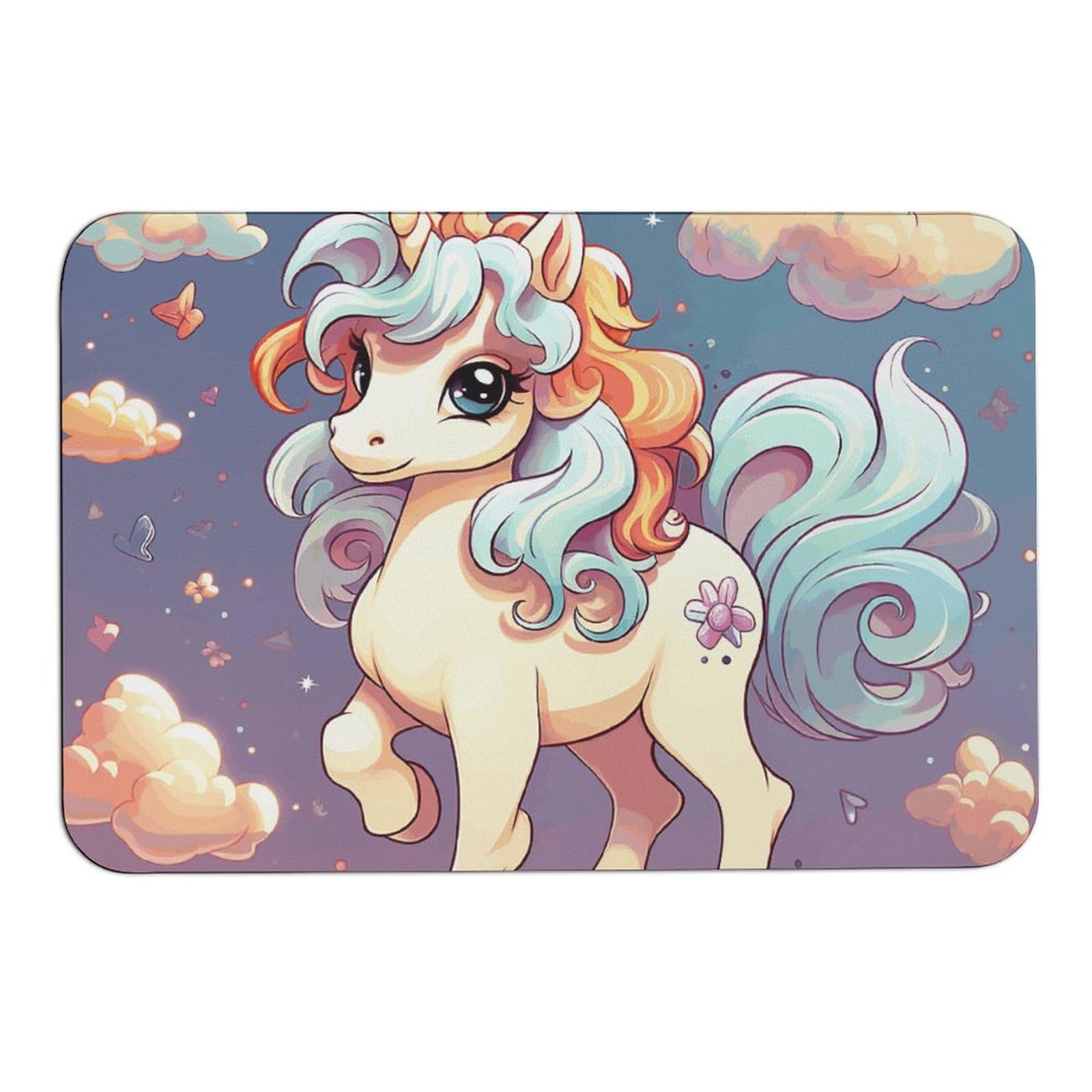 Tapis de bain lavable et tapis de cuisine carré motif mignon