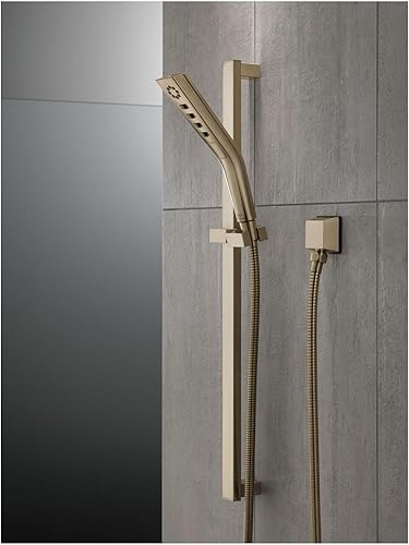 Miniatura 10 de Delta Faucet 3-Spray H2Okinetic - Barra deslizante de mano con manguera, cabezal de ducha de mano negro, ducha de mano con barra deslizante, ducha