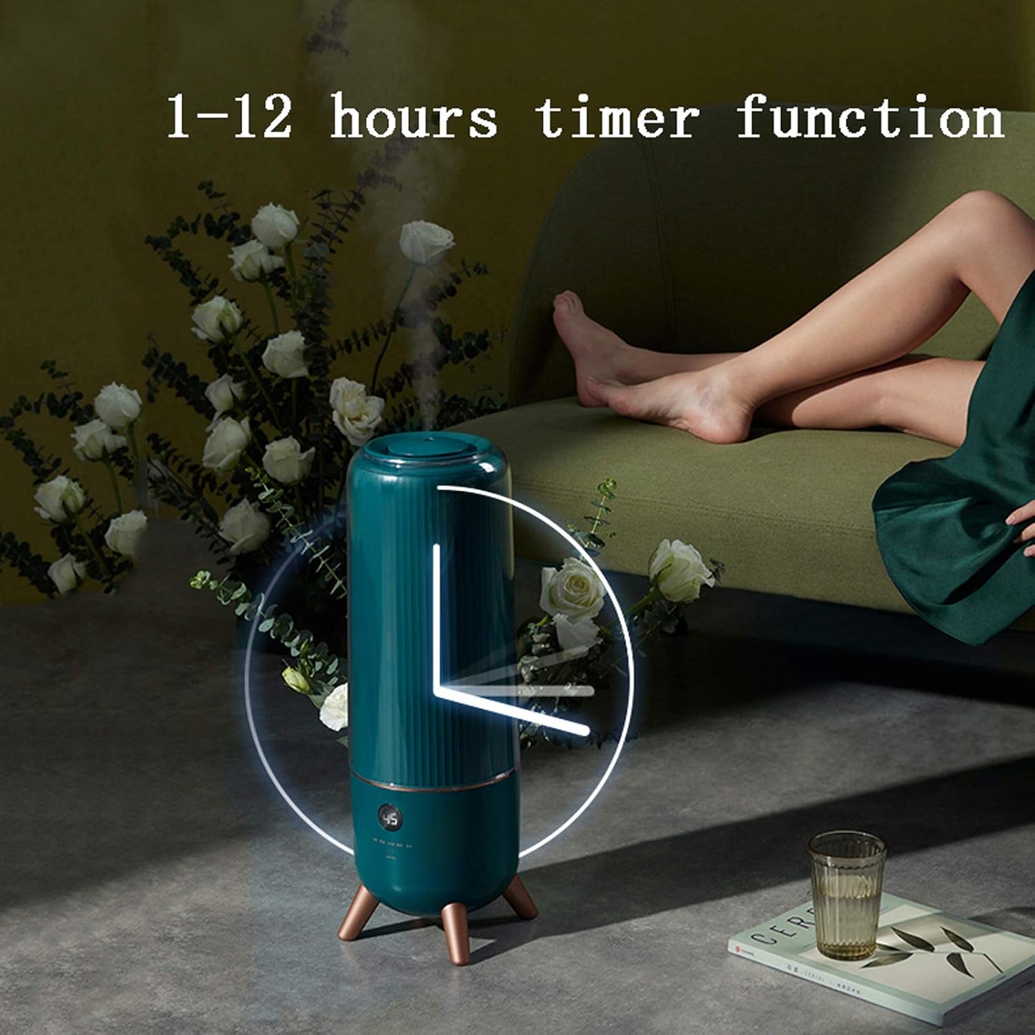 Humidifier 6L Large Capacity Quiet Operation Humidistat and Waterless Auto Shut-Off Timing Baby Room Living Room Mist Humidifier (Color : A)