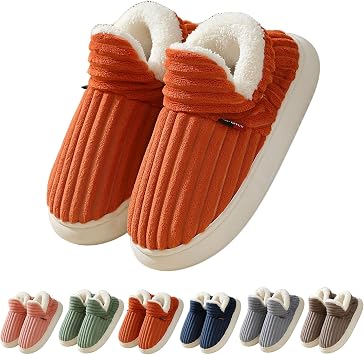 Fluffy Slippers for Women, Puffy Slipper for Men, Cloud-Shaped Winter Warm Cozy Fuzzy Anti-Skid Booties for Home