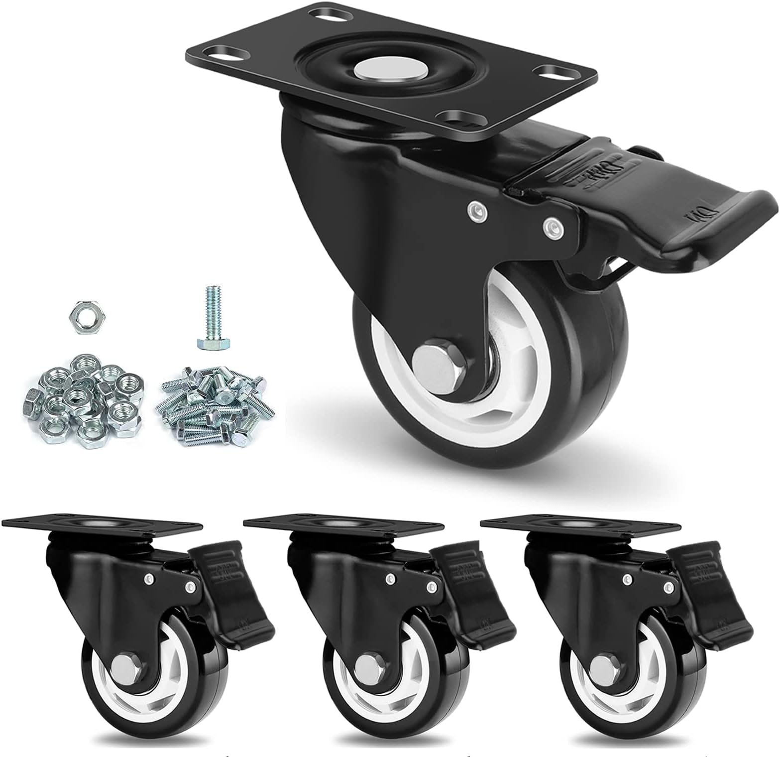 Apllamo Caster Wheels (Black, 4 inch)