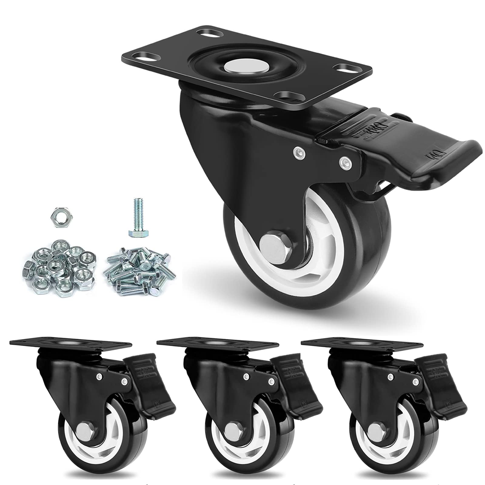 Apllamo Caster Wheels (Black, 4 inch)
