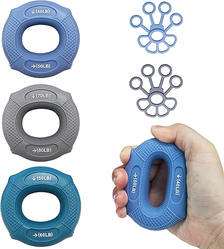 Miniatura 9 de Grip strength trainer Hand grip strengthener, Forearm exerciser, Workout Set for Hand and Wrist Muscle Trainer Stress Relief, Silicone Ring for