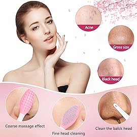 Silicone Face Scrubber, 2pcs Exfoliating Lip Brush, 4pcs Cleansing Brush,2pcs Face Mask Brush Exfoliator Blackhead Skin Tool