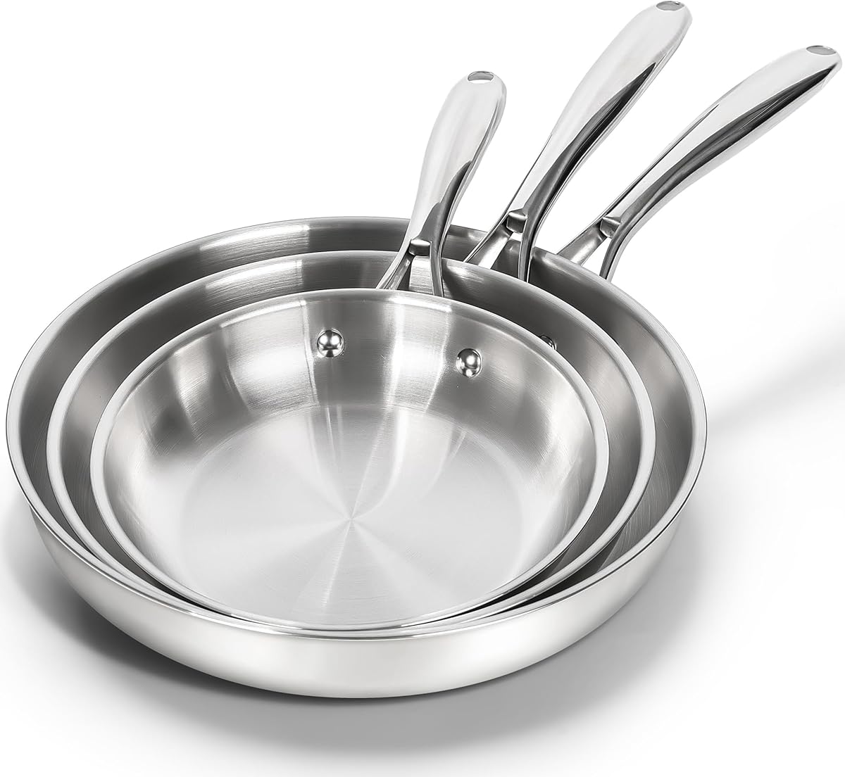 Michelangelo 18 10 Stainless Steel Frying Pan Set 8 9 | Desertcart INDIA