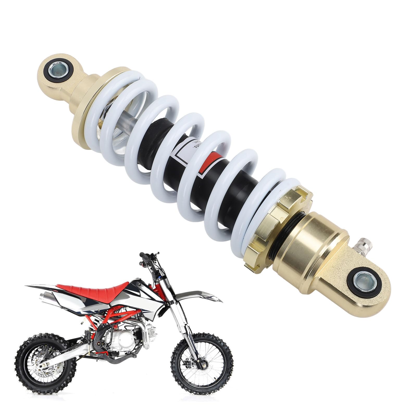 Alomejor Amortiguador Ajustable Resorte de Suspensión Duradero para Motocicletas ATV Distancia del Orificio de 250 Mm Aleación de Aluminio 1 Unidad