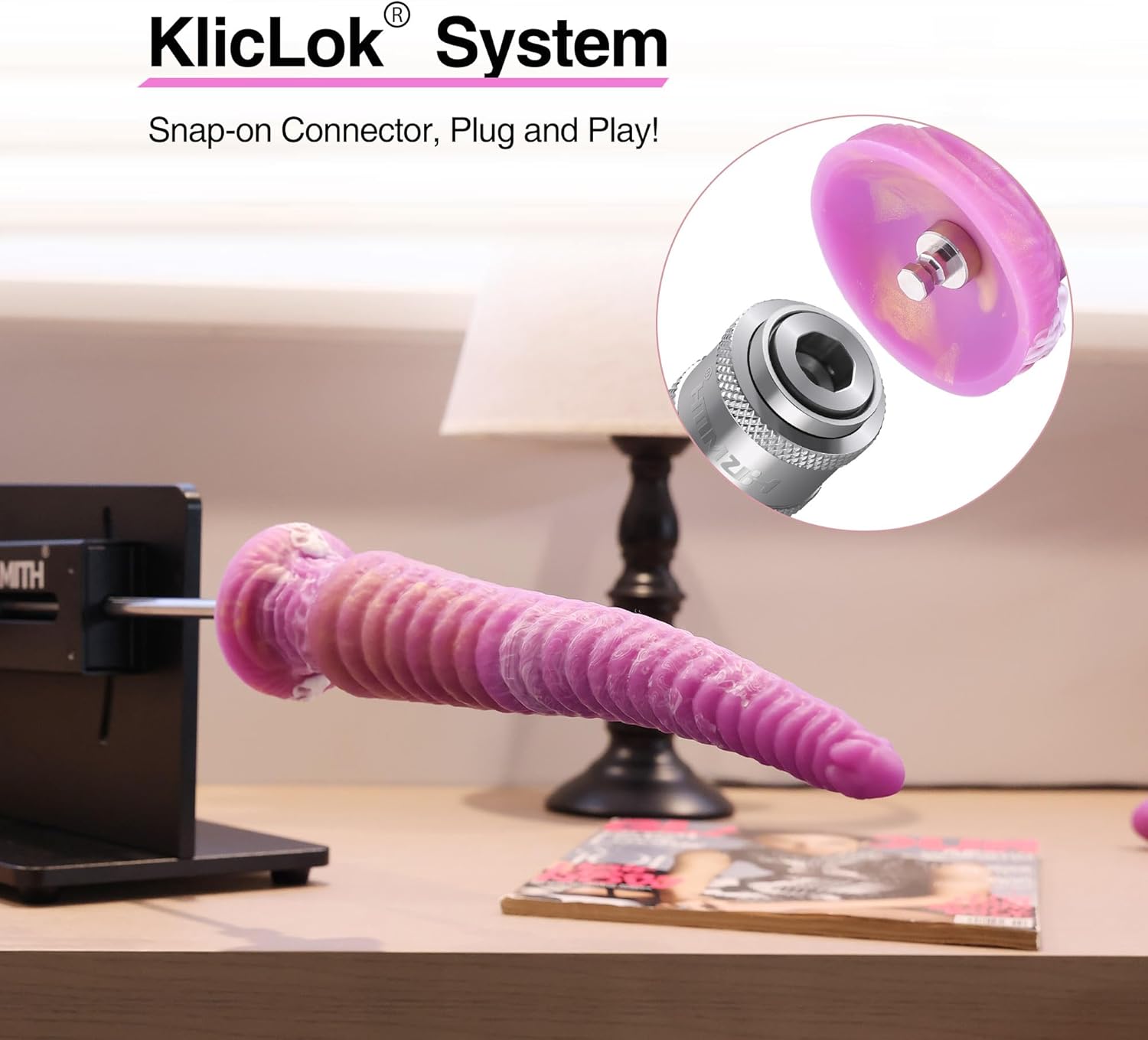 Hismith 11.6" Silicone Tentacle Toy, 10.85" Insertable Fantasy Dong, Tower-Shaped Anal Plug with KlicLok System - Fantasy Series