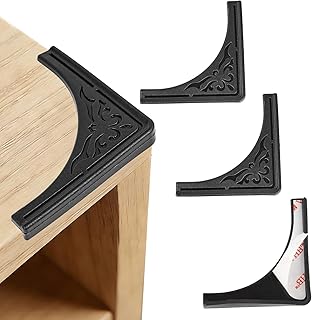 4 Pcs Safety Soft Corner Protectors Guards,Table Corner Protectors Proof Corners and Edge Protectors for Furniture Bookcases Drawers (Soft Black)