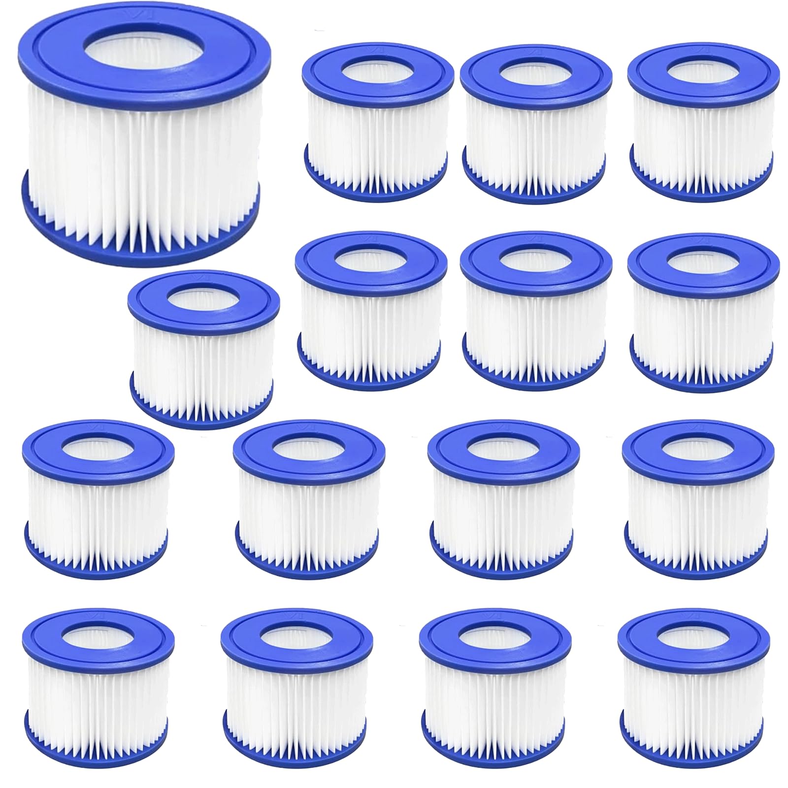 Lot de 16 cartouches filtrantes type VI pour piscine Best-way, Coleman SaluSpa, Palm Springs (D5-16)
