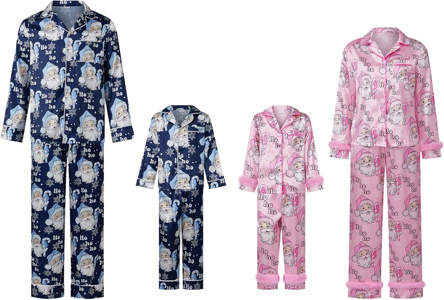 Awoscut Valentine's Day Family Pajamas Matching Sets Button Down Pajamas Stripe Bow Holiday Festival Sleepwear