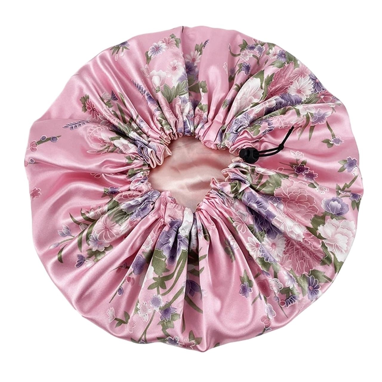 Soins capillaires Silk Bonnet Bonnet en soie soins des cheveux femmes nuit de sommeil doublure Satin doux Extra Large coiffe tête dame bandeau chapeau Pour femmes(Pink)