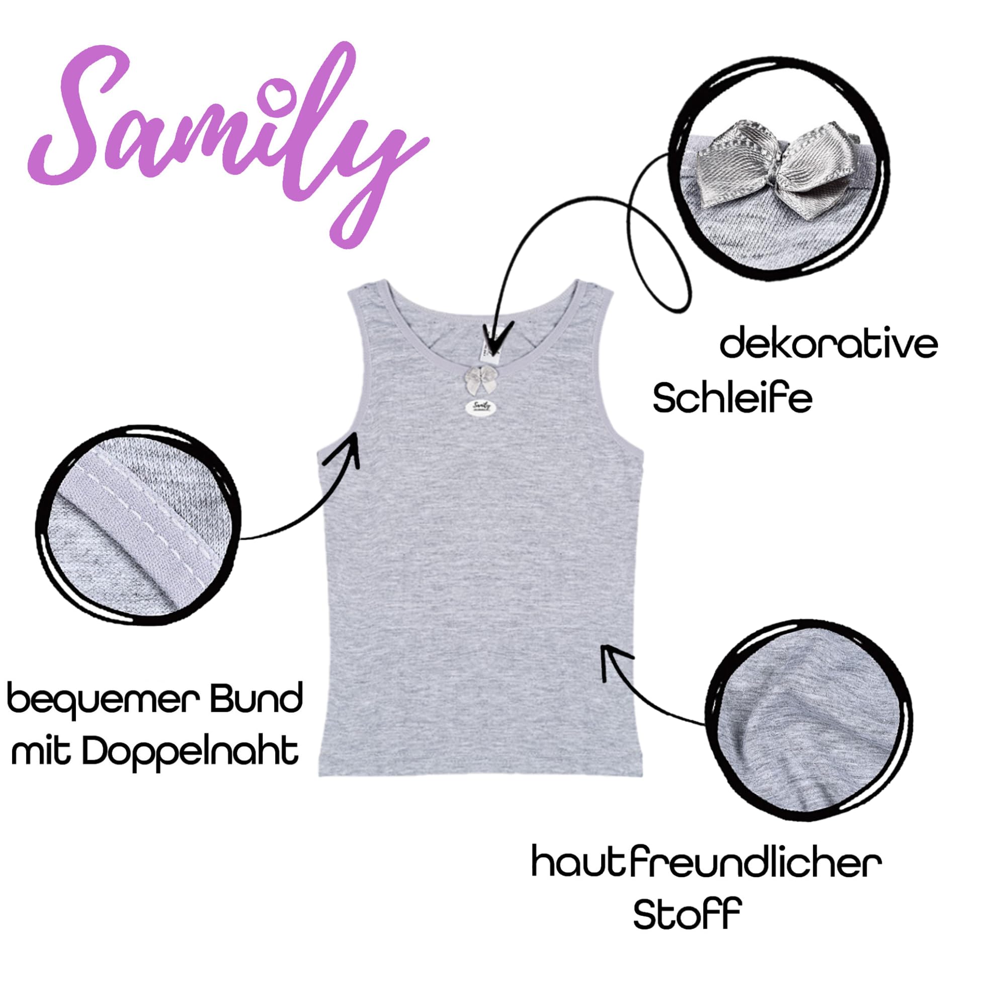 SAMILY Débardeur en coton pour fille avec nœud