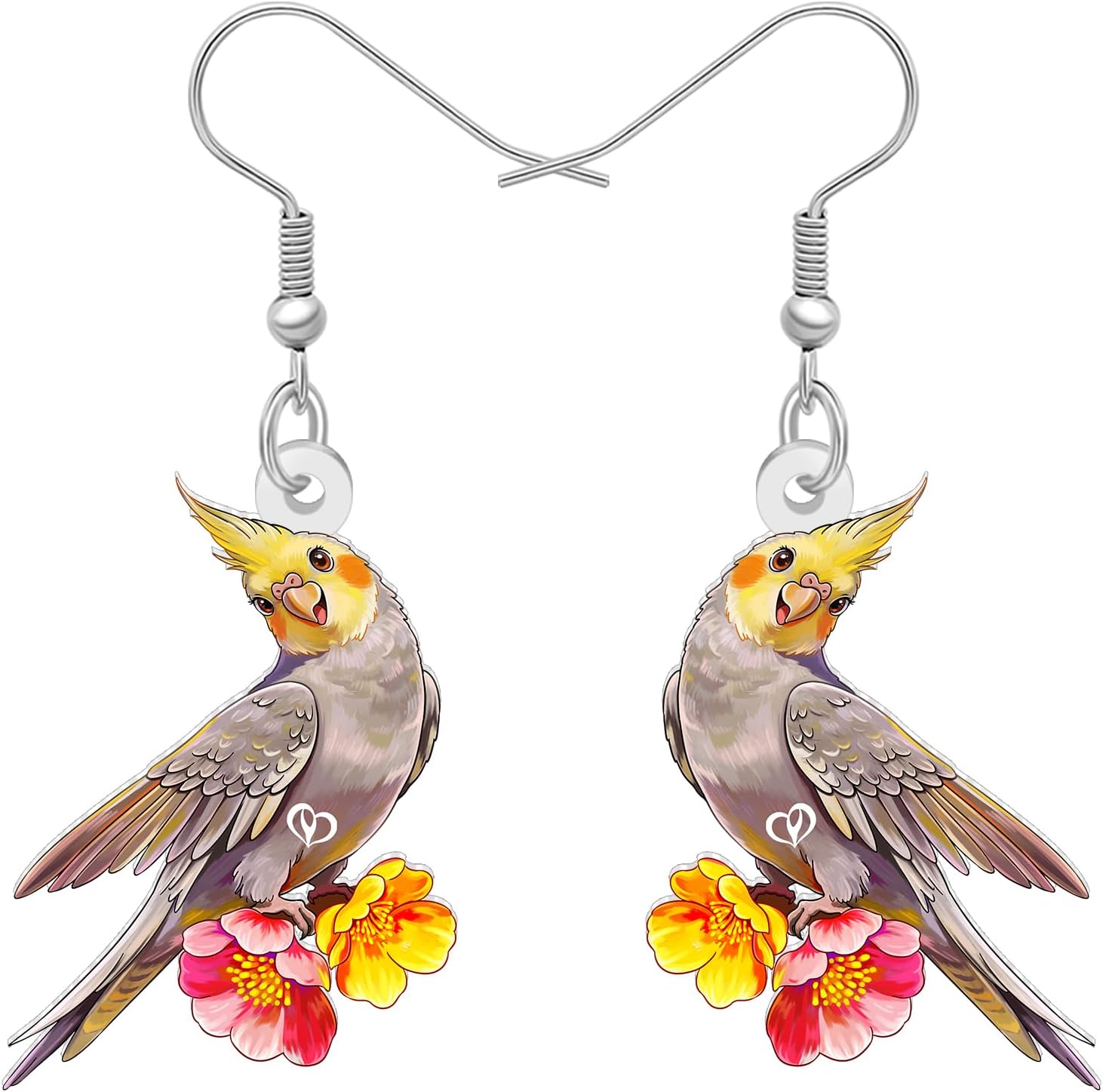 NEWEI Acrylic Cute Macaw Parrot Bird Earrings Dangle For Women Animals Jewelry Gifts Charms Hawaii Accessories