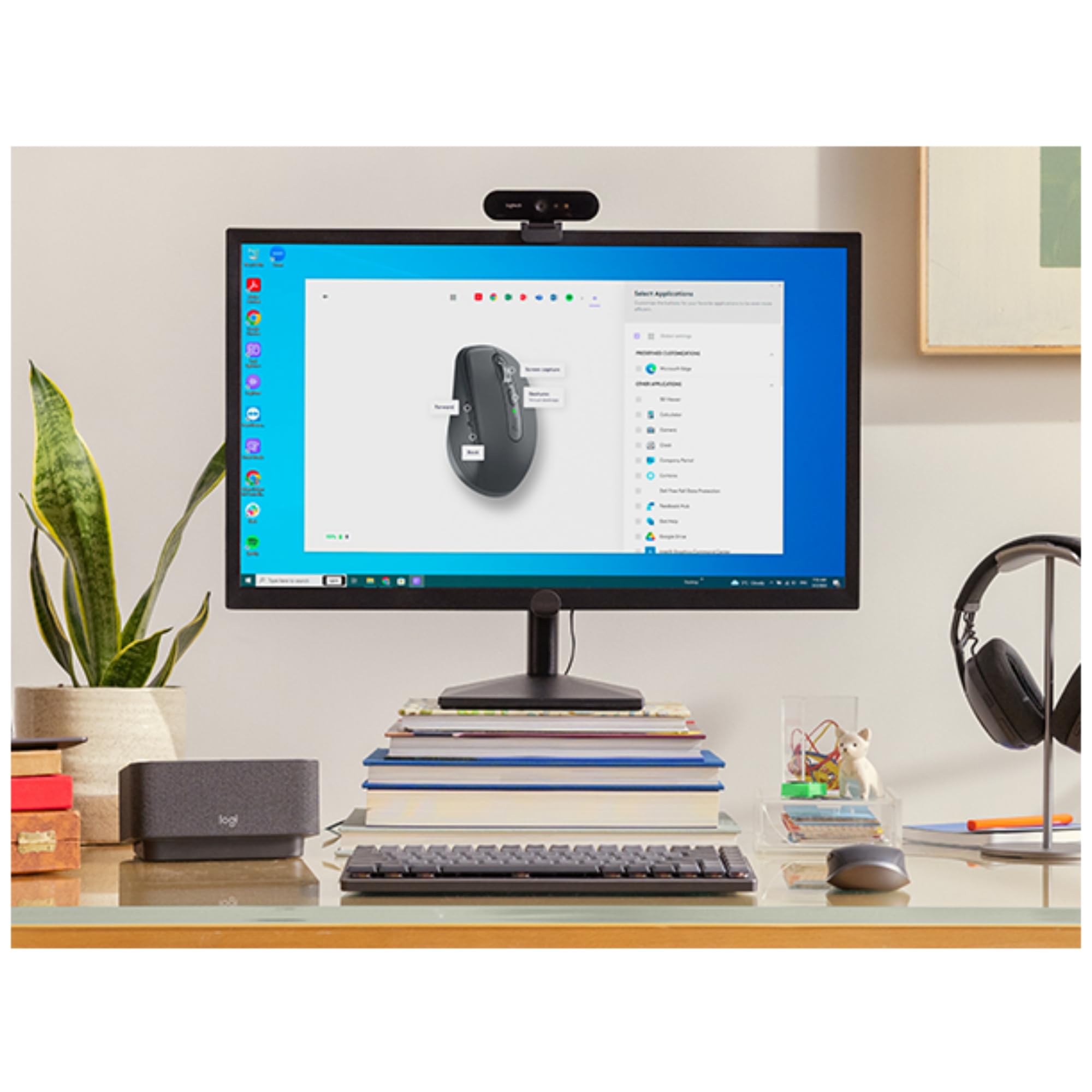 Logitech MX Anywhere 3S Kompaktowa Bezprzewodowa Myszka Mysz, Szybkie Przewijanie, 8K DPI, działa wszędzie, Quiet Clicks, Przyciski, USB C, Bluetooth, Windows PC, Linux, Chrome, Mac - Jasnoszary