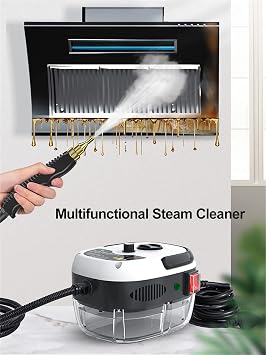 2500W High Pressure Steam Cleaner, Hand-Held Portable Steam Cleaning Machine Six Gears Adjustable,for Home Use Grout Tile Car Detailing Kitchen Bathroom,with Cleaning kit Tool,Red