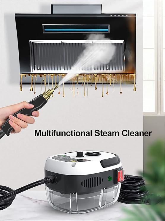 2500W High Pressure Steam Cleaner, Hand-Held Portable Steam Cleaning Machine Six Gears Adjustable,for Home Use Grout Tile Car Detailing Kitchen Bathroom,with Cleaning kit Tool,Red