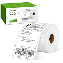 Nelko Genuine 4x6 Direct Thermal Shipping Label 220 Labels/1 Roll, 4x6 Thermal Labels for Nelko PL70E Shipping Label Printer, Perforated and Strong Adhesive, Commercial Grade