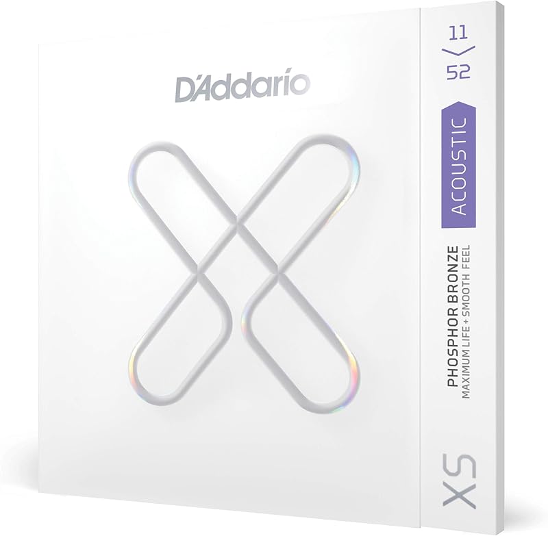 D'Addario XS Phosphor Bronze Coated Acoustic Guitar Strings 11-52 | XS Phosphor Bronze acoustic strings deliver warm tone, long-lasting performance, tuning stability, and comfort.