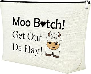 Cow Gifts Cow Makeup Bag Cow Lover Gift Cows Gifts for Girl Women Cow Cosmetic Bag Funny Cute Birthday Christmas Gift for Animal Lover Cow Owner Farm Girls Best Friend Sister Travel Makeup Pouch