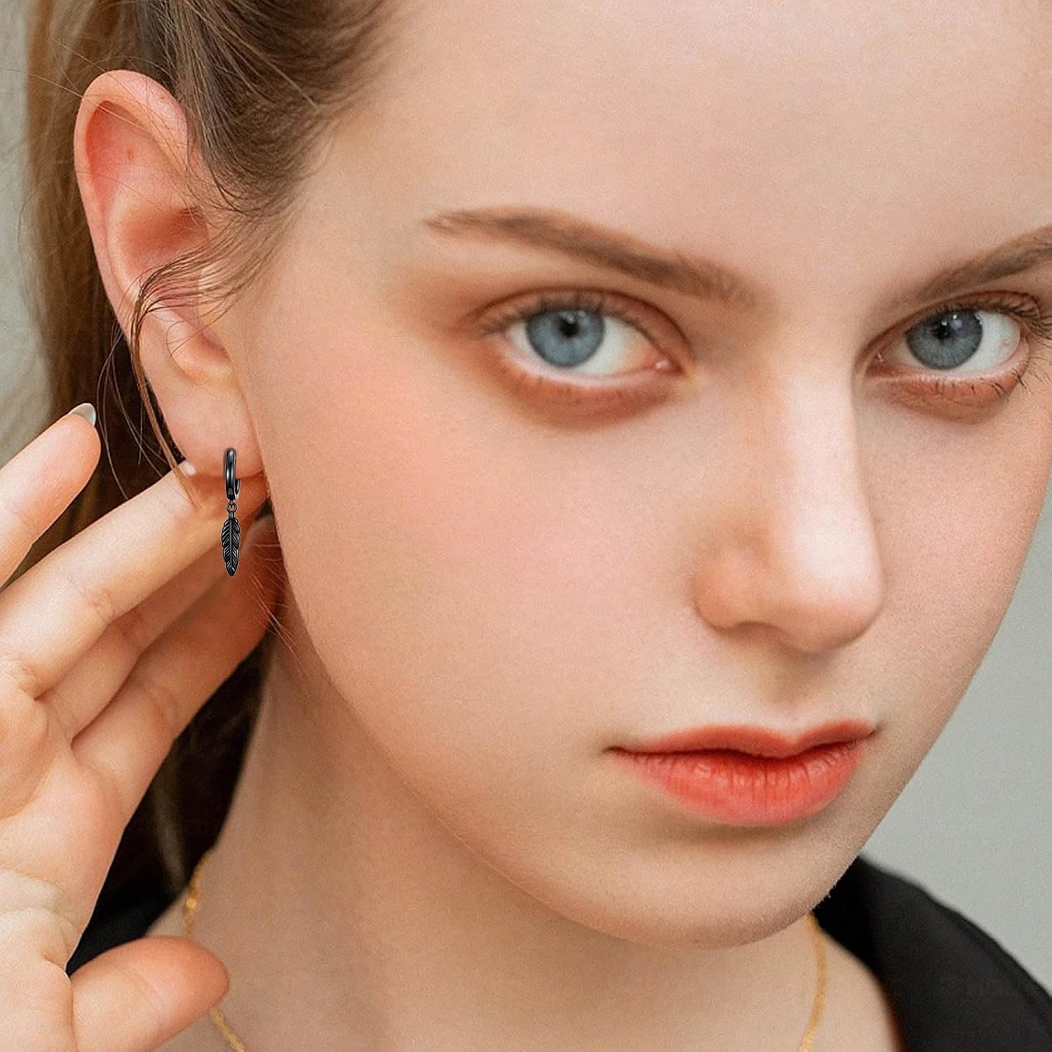 YYB Black Hoop Earrings for Men Women 925 Sterling Silver Cross/Feather/Sword/Nail/Arrow/Axe/Viking Raven/Thors Hammer/Star of David Dangle Earrings Gothic Jewelry Gifts