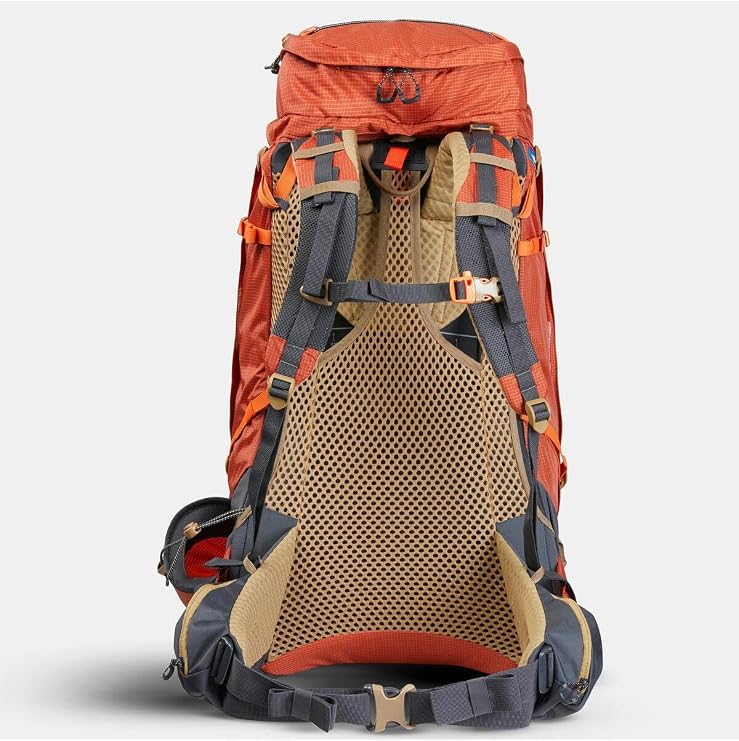 Decathlon Forclaz Mt500 Air Men's Trekking Backpack Dark Sepia 60+10L Capacity - Hiking Backpack