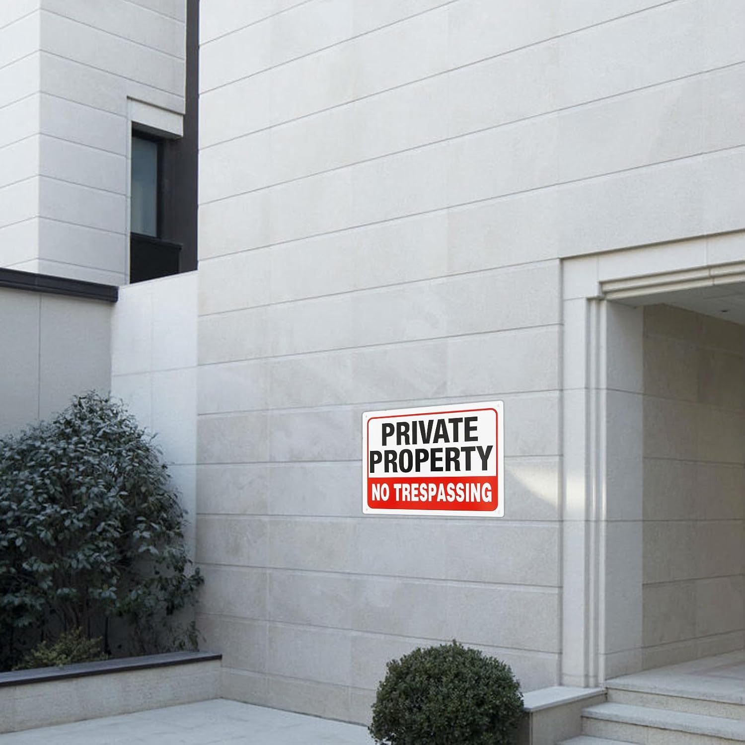 12 Pack No Trespassing Private Property Metal Sign 7 x 10" Weatherproof Reflective Aluminum Warning Signs, No Trespassing Aluminum Sign for Property Security Outdoor Yard Home