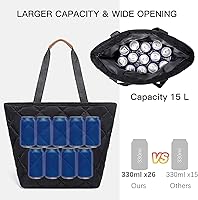 Vista 3 de Insulated Cooler Bag Reusable Grocery Tote Bags Transport Large Lunch Box for Women