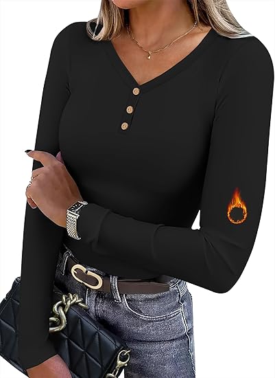 Long Sleeve Shirts for Women V Neck