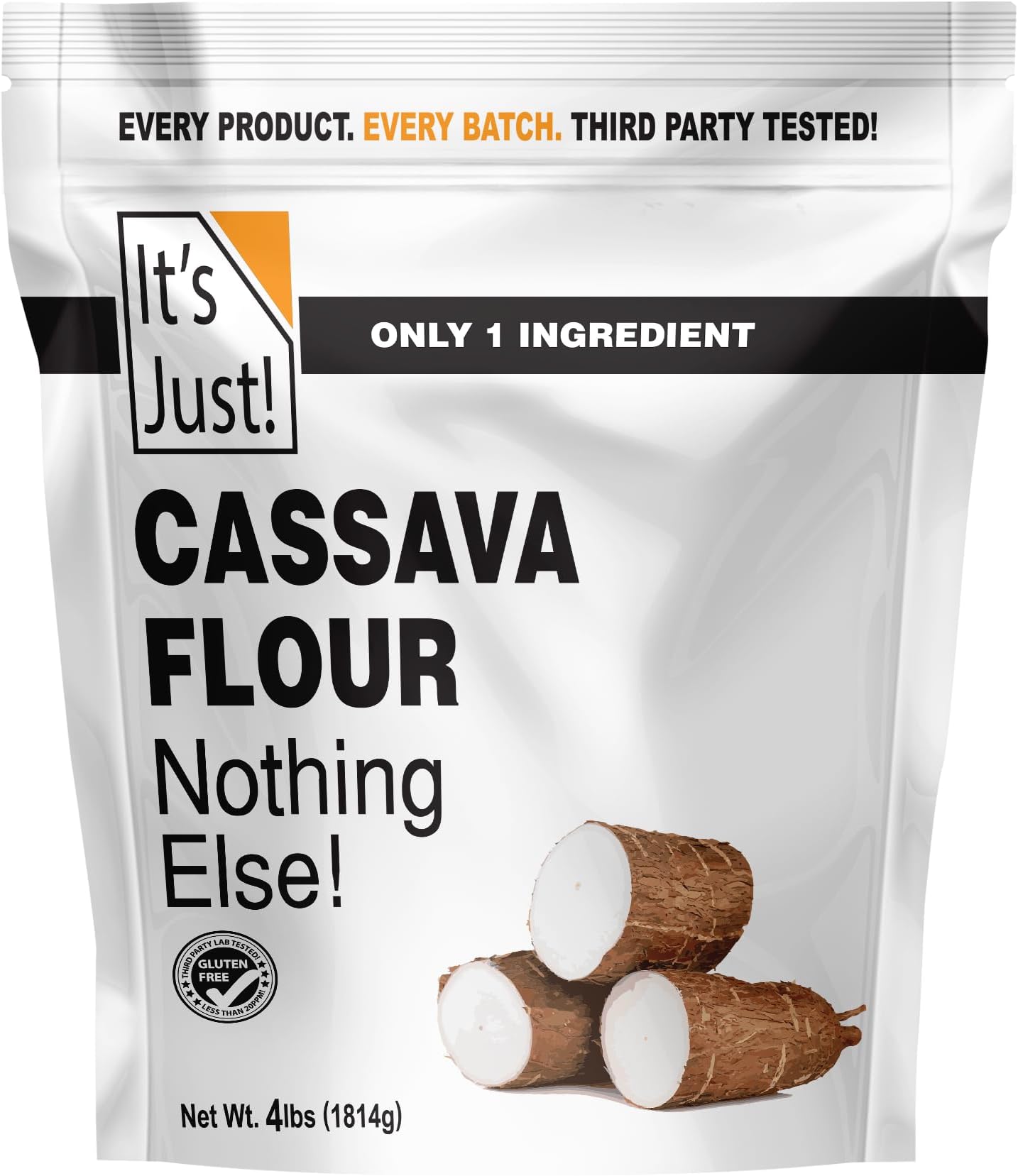 It's Just - Cassava Flour, 4lb, Made from Real Yucca Root, Non-GMO, Gluten Free Baking, Tapioca Substitute