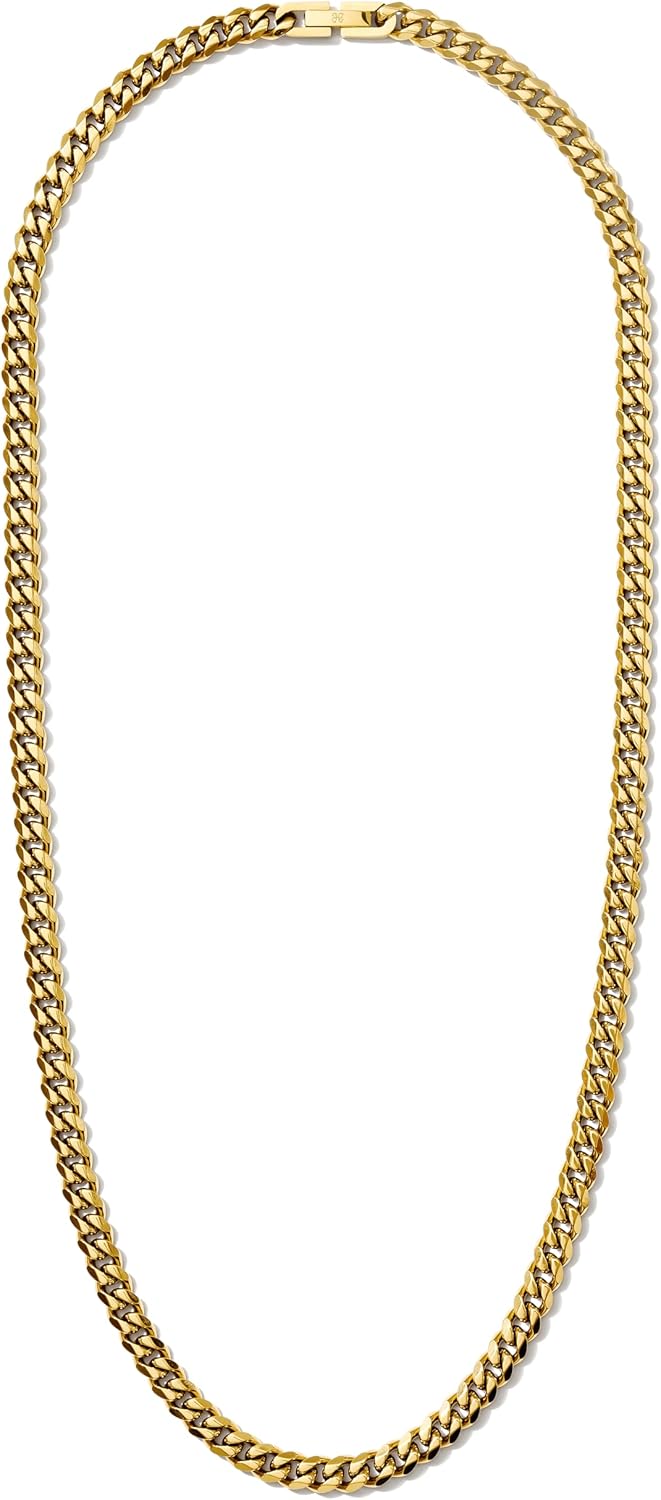 Gold Chain for Men, Women, 18K Gold Plated Men's Necklaces Chain Cuban Link Chain for Men 6mm 16/18/20/22inch