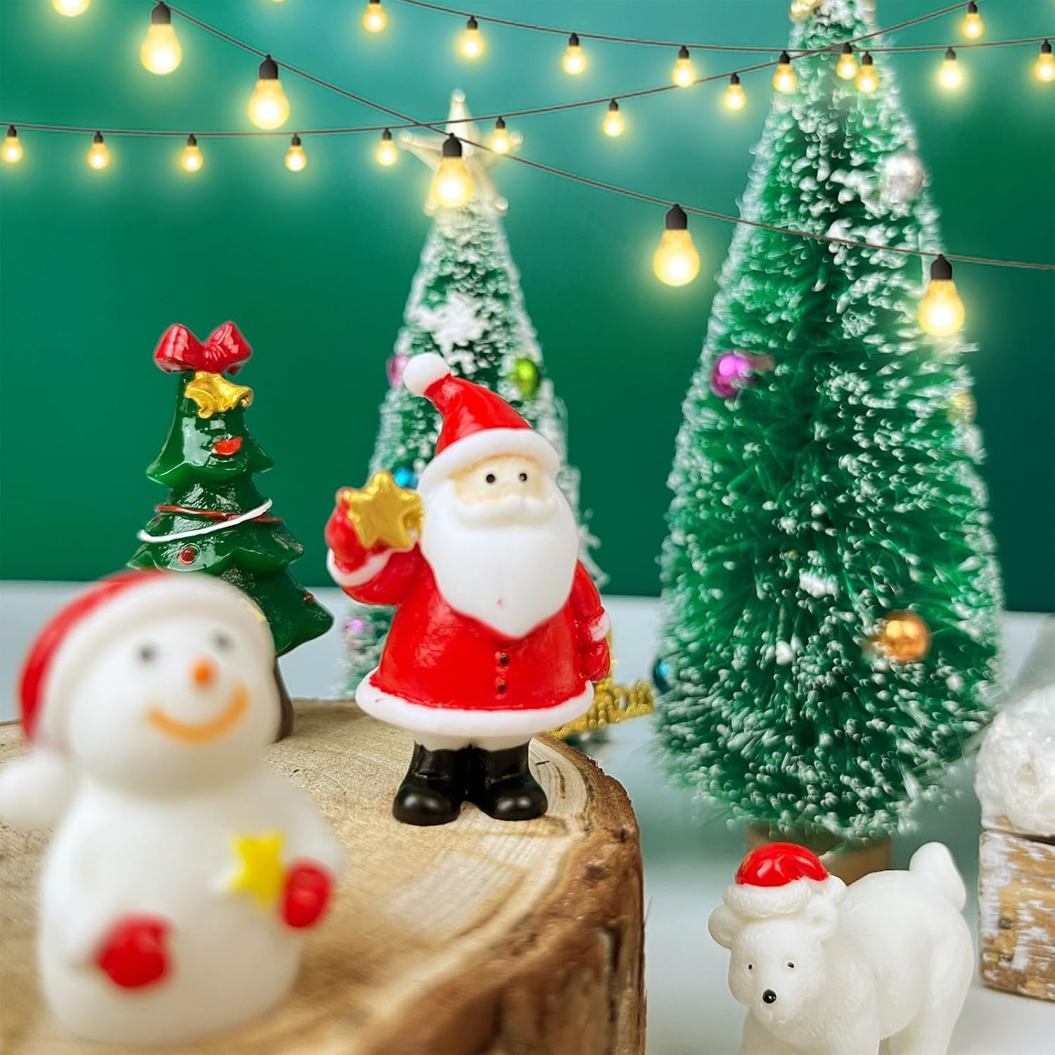 Mini Christmas Figurines, 35pcs Resin Christmas Miniature Figures Snowman for Village Accessories Snow Globe Crafts - Image 5