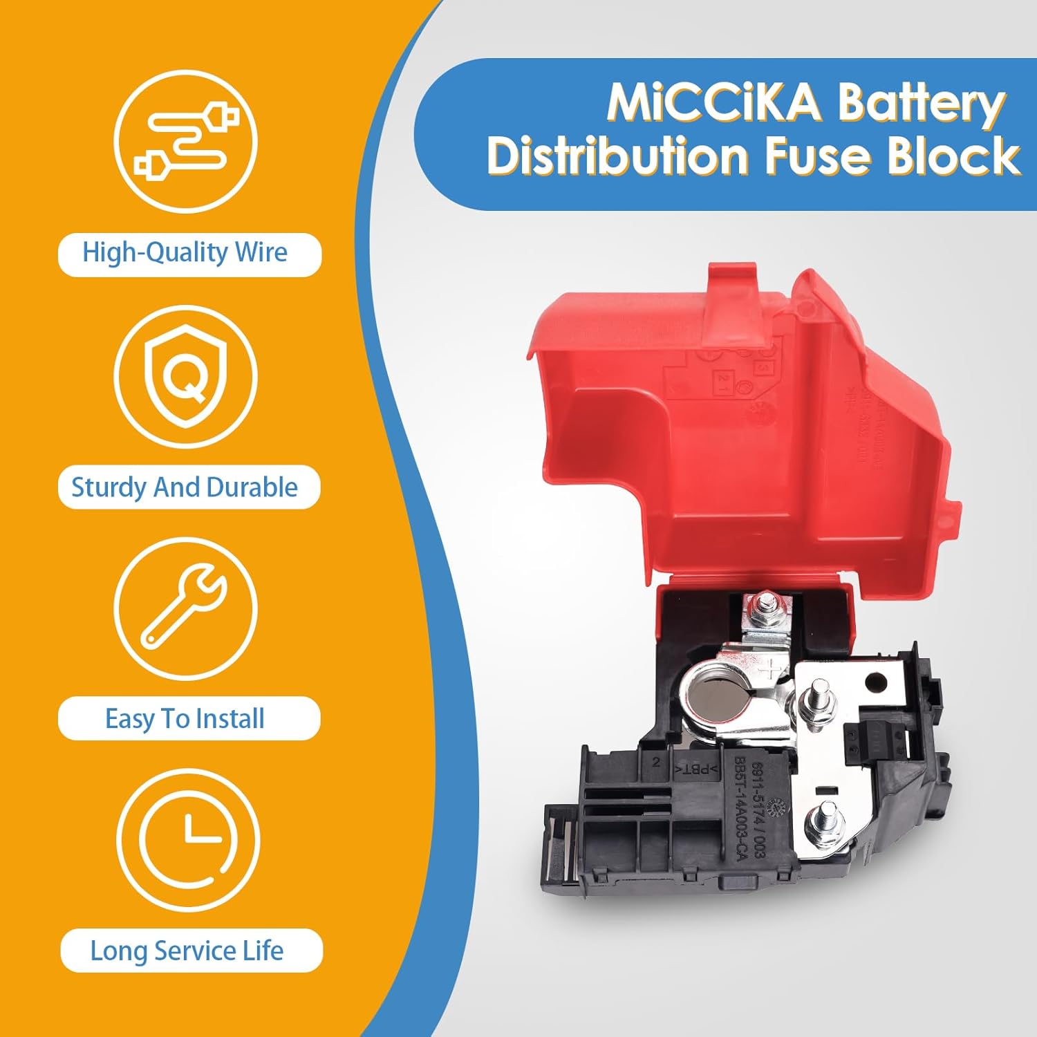 DA8Z-14526-A Battery Terminal Compatible with 2011-2019 Ford Explorer Taurus Lincoln MKS MKT Replace OE# DA8Z-14526-A, 956-211