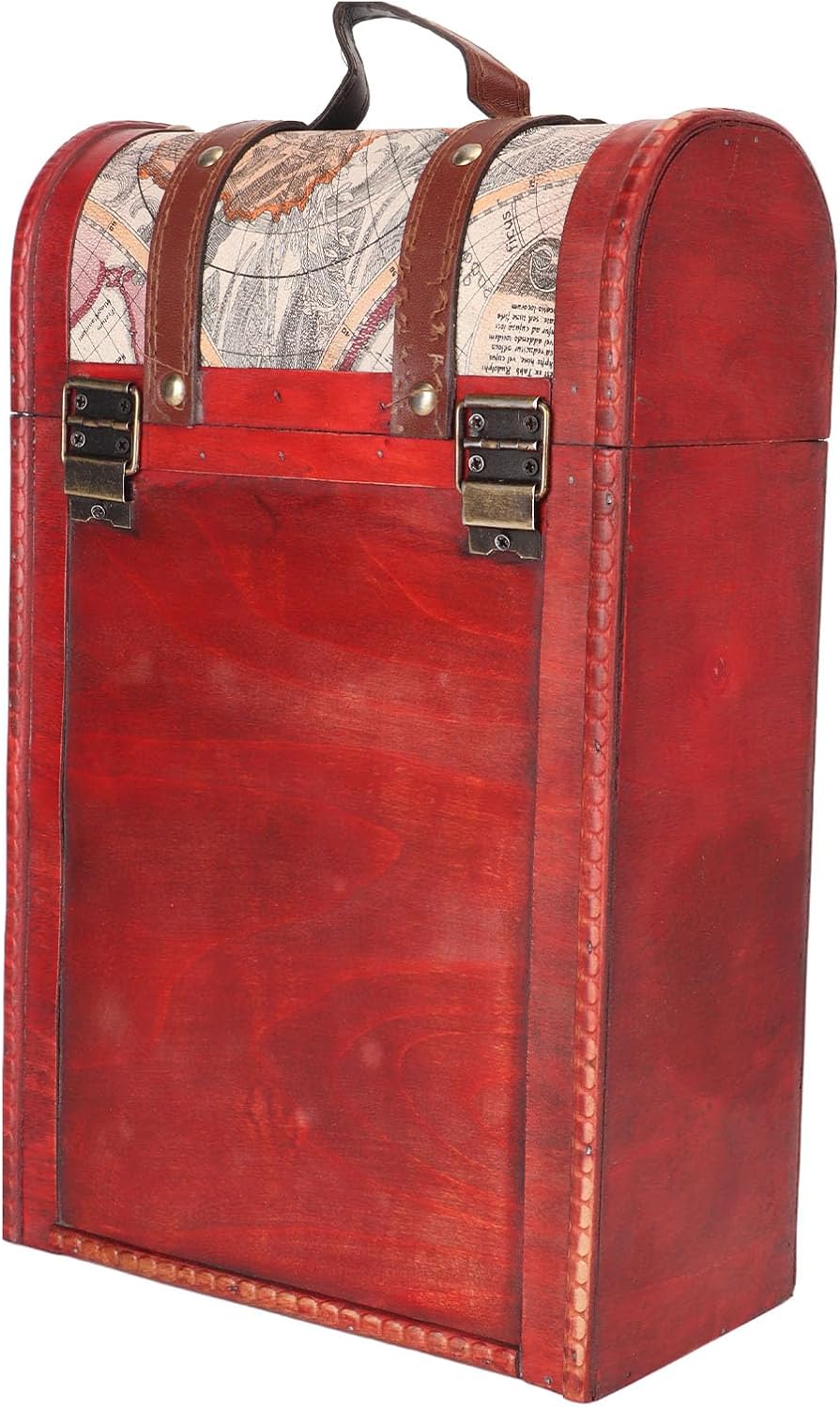 que with Lid and Handle, Wooden, Vip Holds 2 Bottles, que Leather for Home r, and Sto