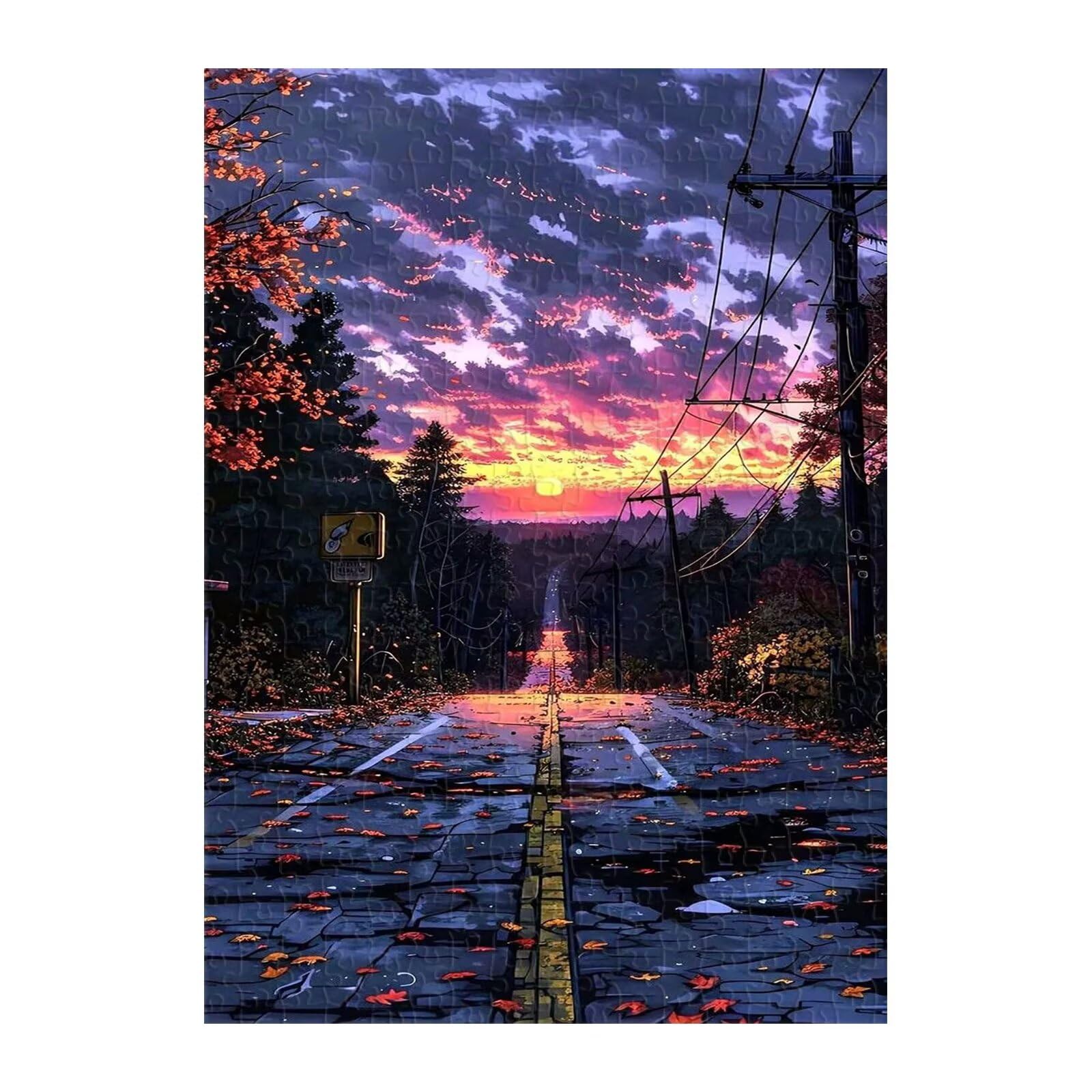 Puzzle 1000 Pezzi, Tramonto Autunnale Puzzles, Gioco Educativo Sviluppare Osservazione e Logica, Puzzle 1000 Pezzi per Adulti