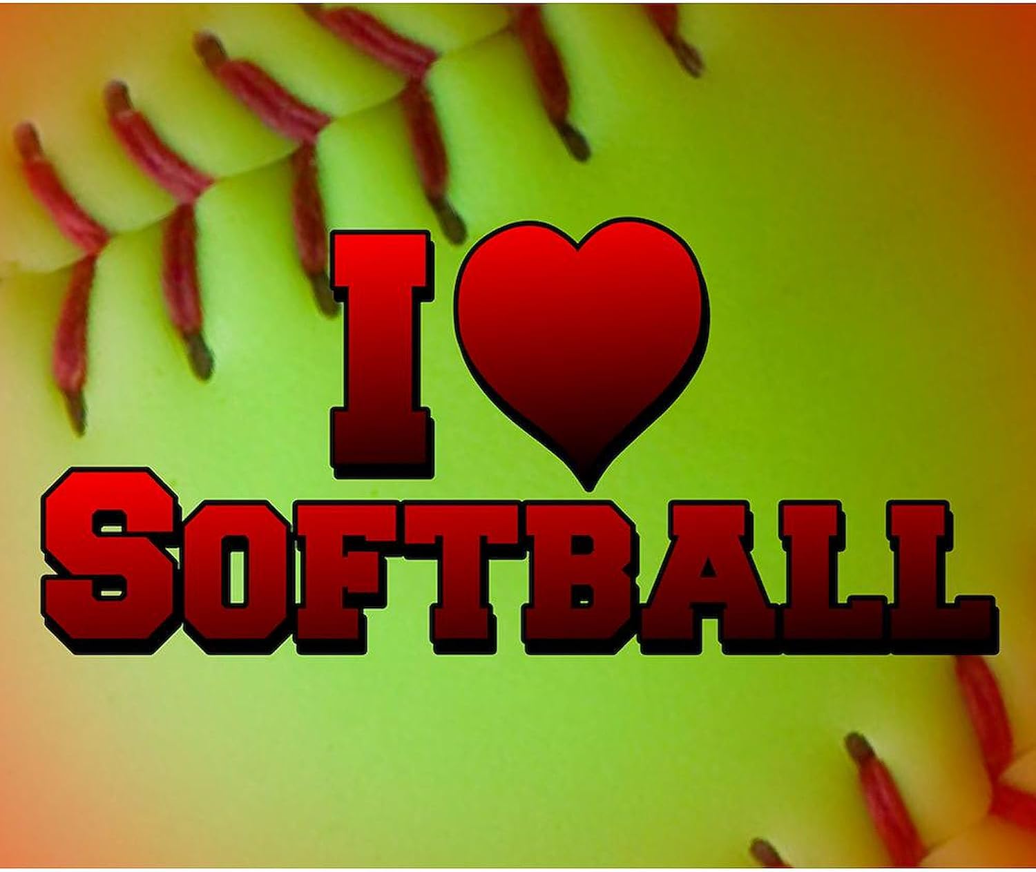 CafePress Optic Yellow I Love Softball Throw Blanket Super Soft Fleece Plush Throw Blanket, 60"x50"