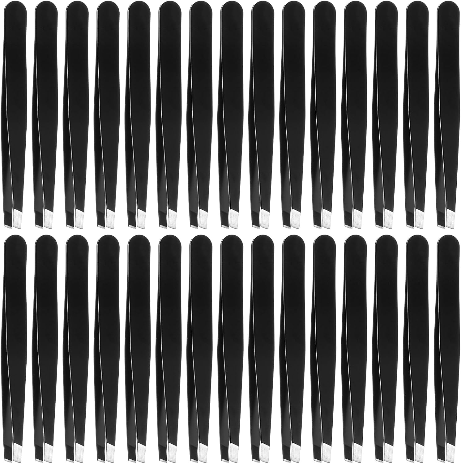 100 Pieces Eyebrow Tweezers for Women Men, Stainless Steel Bulk Tweezers for Women Facial Hair Removal, Precision Eyebrow Prune for Home Professional
