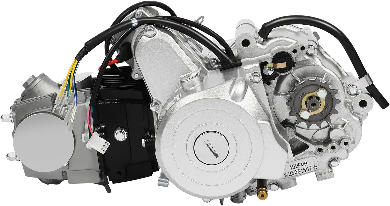 125cc 4 Stroke Engine Motor, Semi-Auto 3 Speed ATV Engine Motor Kit, W/Reverse Electric Starter Go Kart Dirt Bike ATV Pit Bike Single Cylinder Air-Cooling Motor