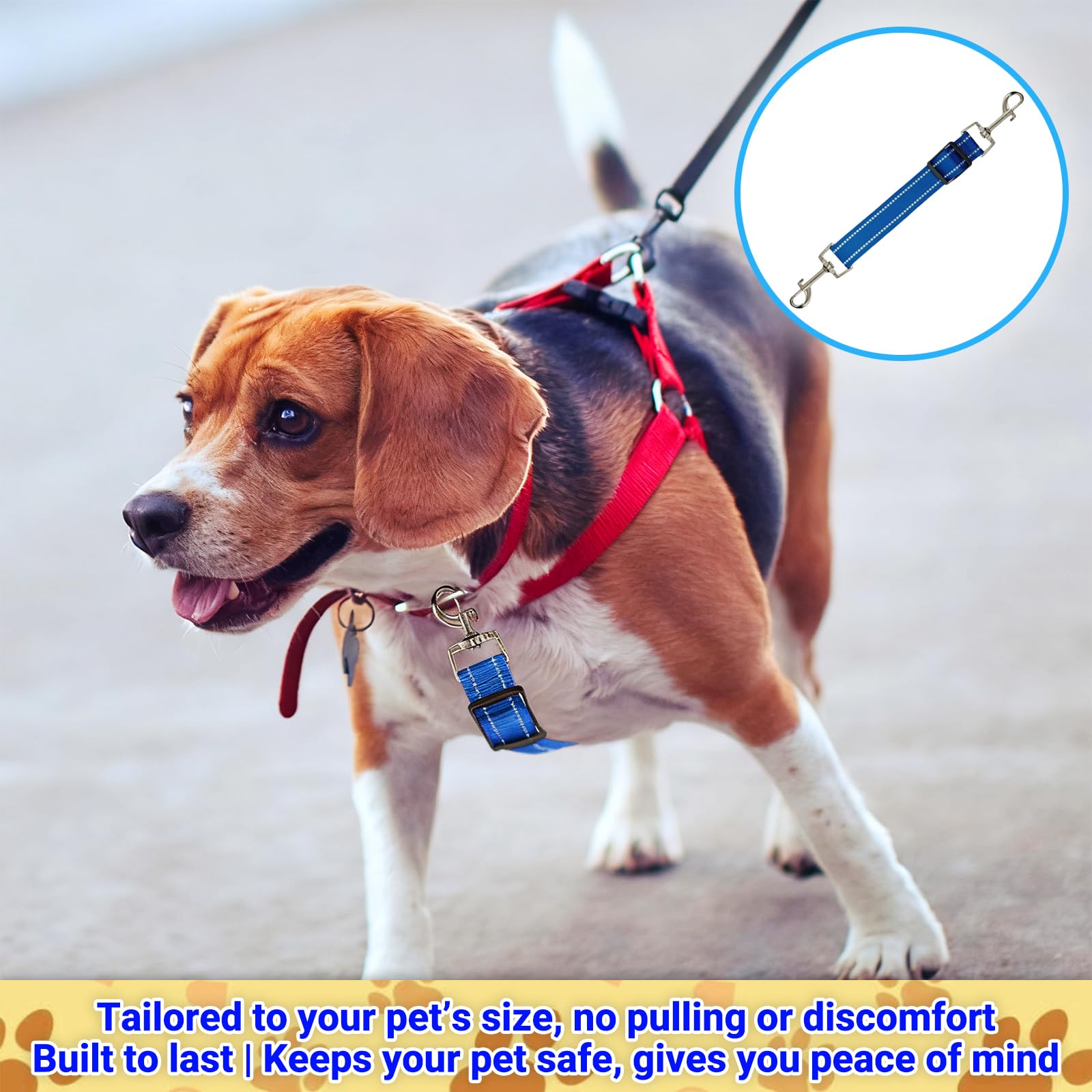 Lot de 2 Clips de Collier pour Chien en Nylon Réfléchissant - Collier de Secours Réglable de Sécurité pour Animal Domestique - Fermoir à Double Extrémité pour Chiens et Chiots (Noir, Bleu)