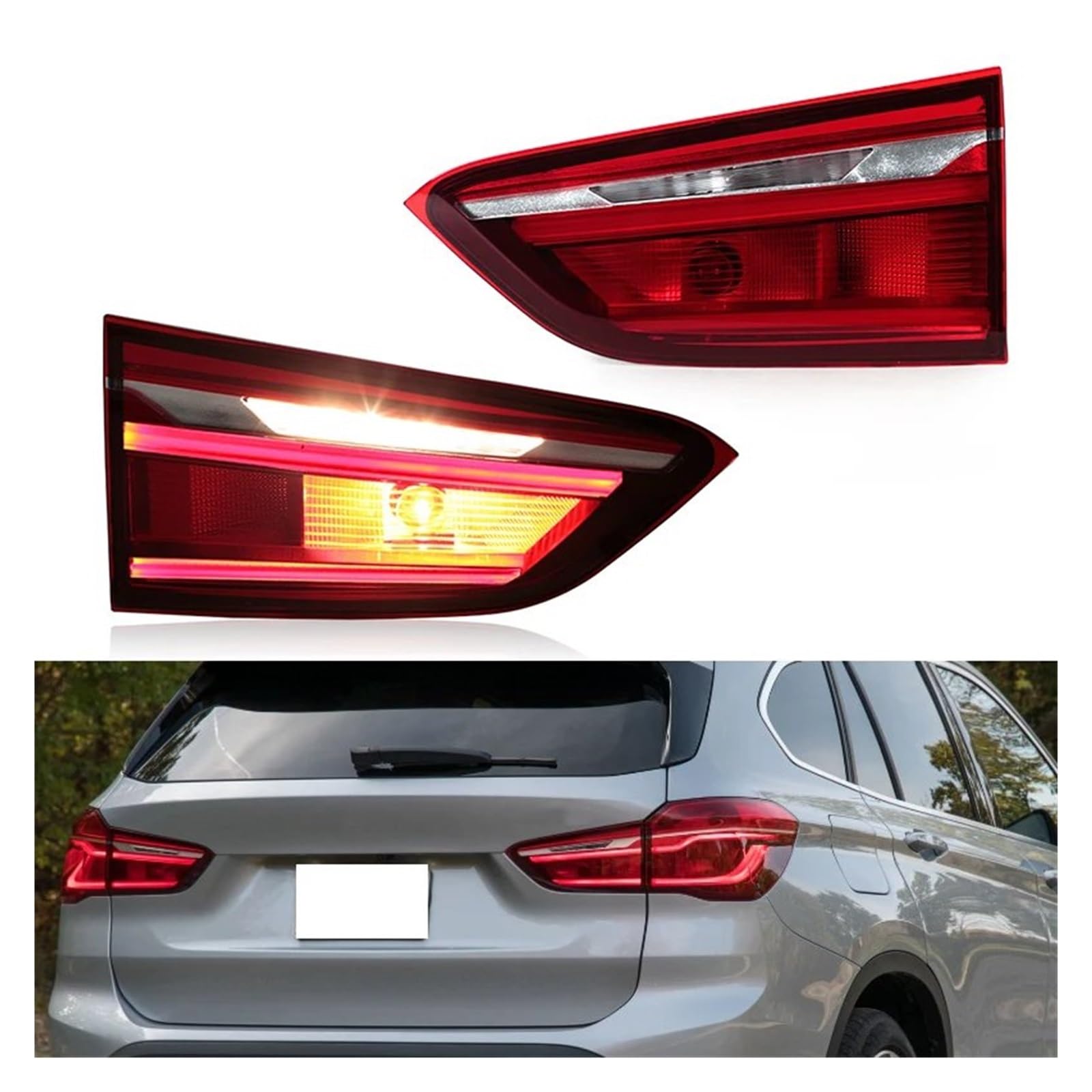 Faros Traseros Para X1 2016-2019, luz LED interior para coche, conjunto de luz trasera, luz de frenos, lámpara de advertencia, parachoques de marcha atrás Automotive Piloto Trasero ( Tamaño : Left Ins