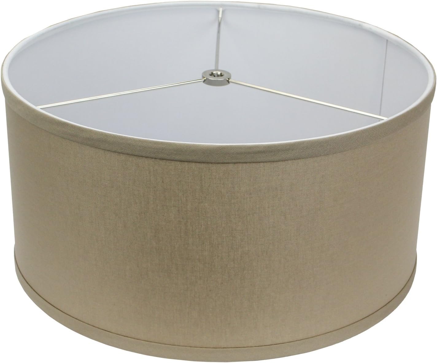 FenchelShades.com 14" Top Diameter x 14" Bottom Diameter 7" Height Cylinder Drum Lampshade USA Made (Linen Stone)