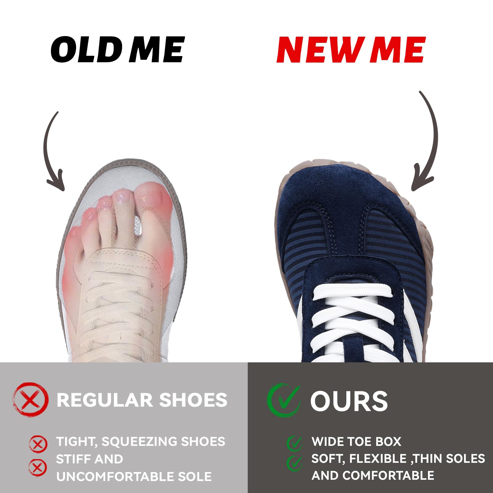 Barefoot Shoes Women Men - Wide Toe Box Sneakers Women Casual Tennis Shoe | Zero Drop Minimalist Trainers Hiking Walking Shoes | Lightweight Breathable Non-Slip Comfortable Fashion Sneakers Footwear — view 5