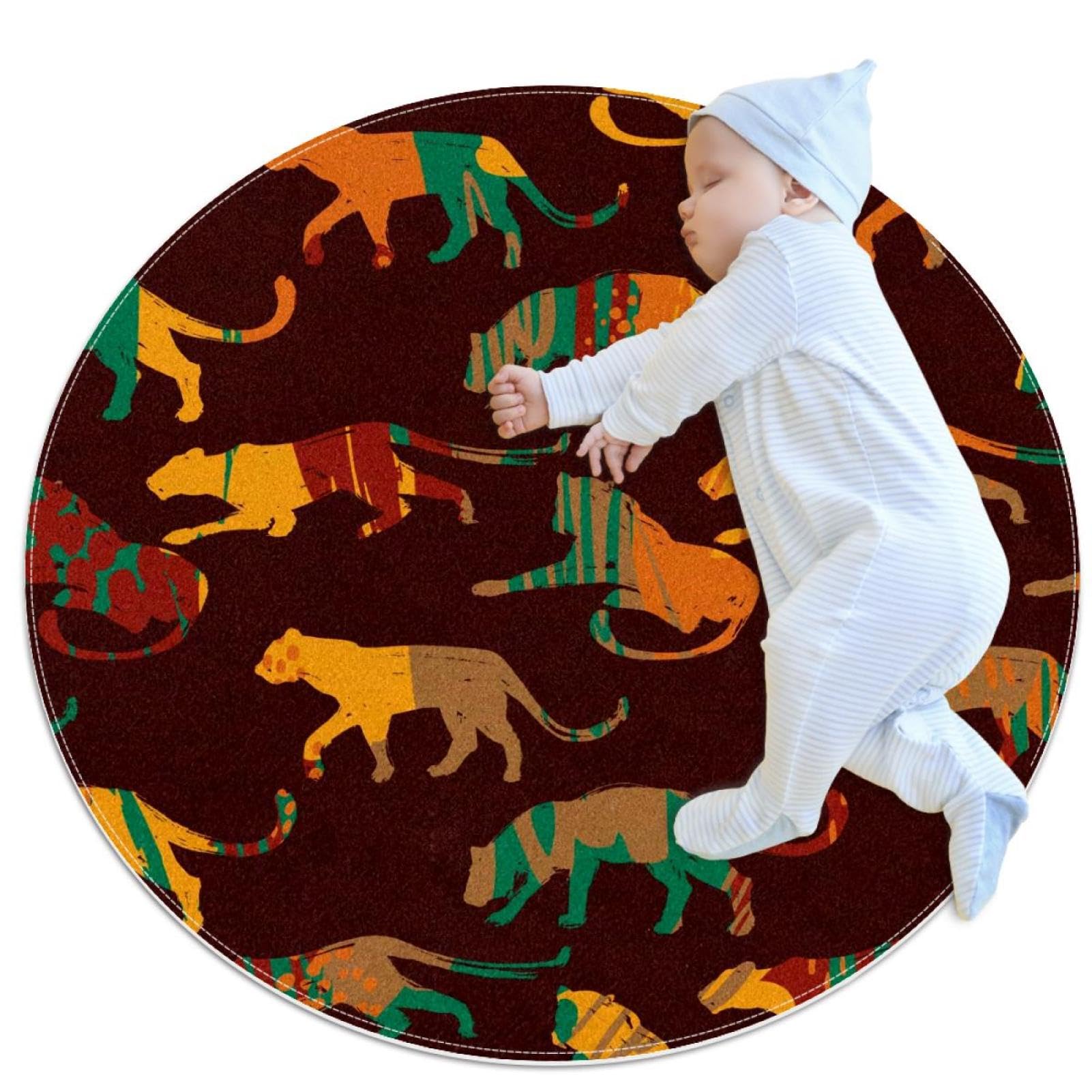 Tapis antidérapant rond 1m léopard pour sécuriser la salle de bain
