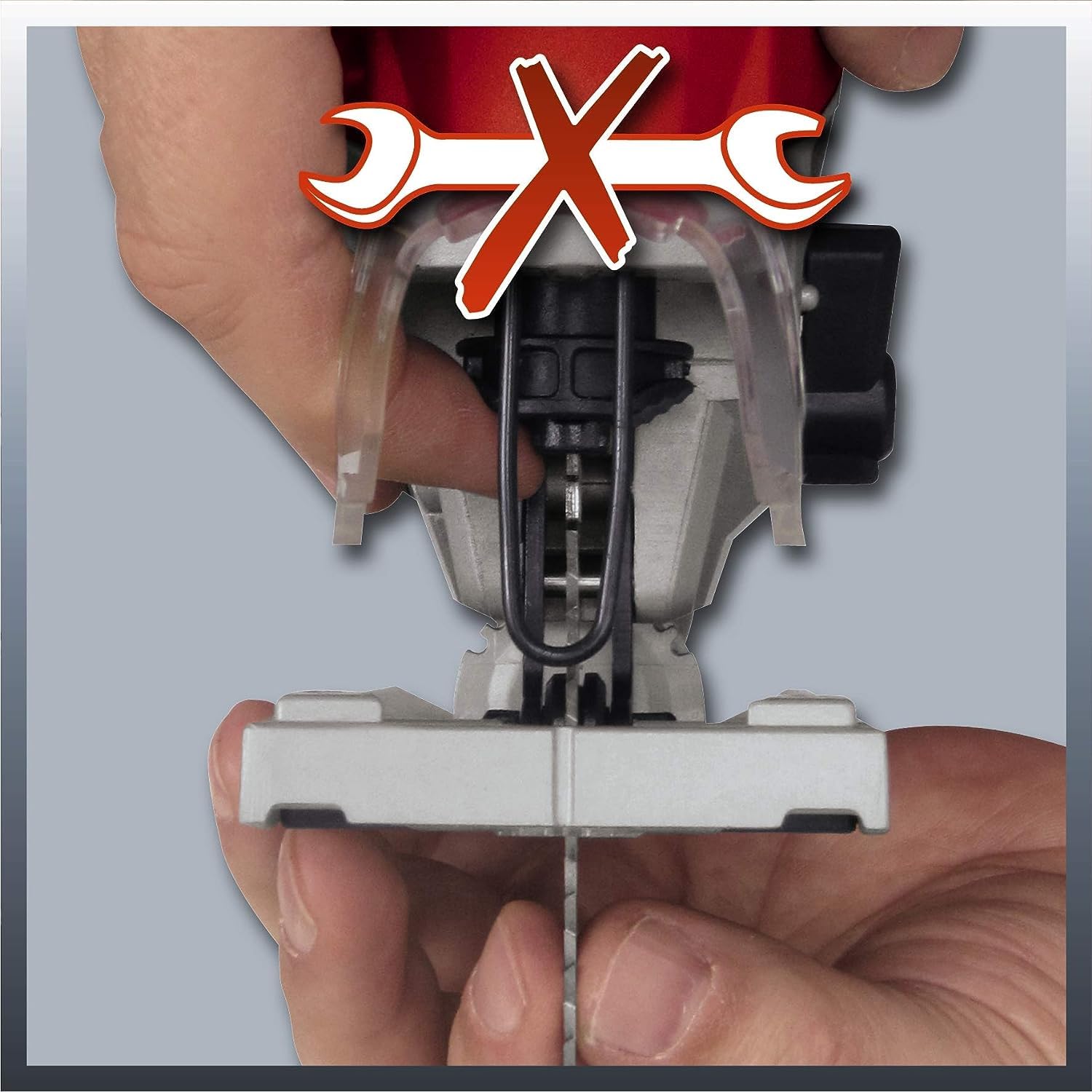 Einhell caladora con cable - TE-JS 100. 750 W, 800-3000 carreras de 1/min, profundidad de corte máx. de 100 mm, función de soplado de polvo, luz LED, incl. maletín de transporte