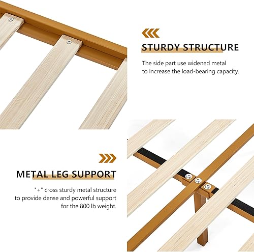 Miniatura 7 de Base de cama de plataforma tapizada tamaño Queen con cabecera curvada y detalles de diamante copetudo, soporte de listones de madera, no necesita